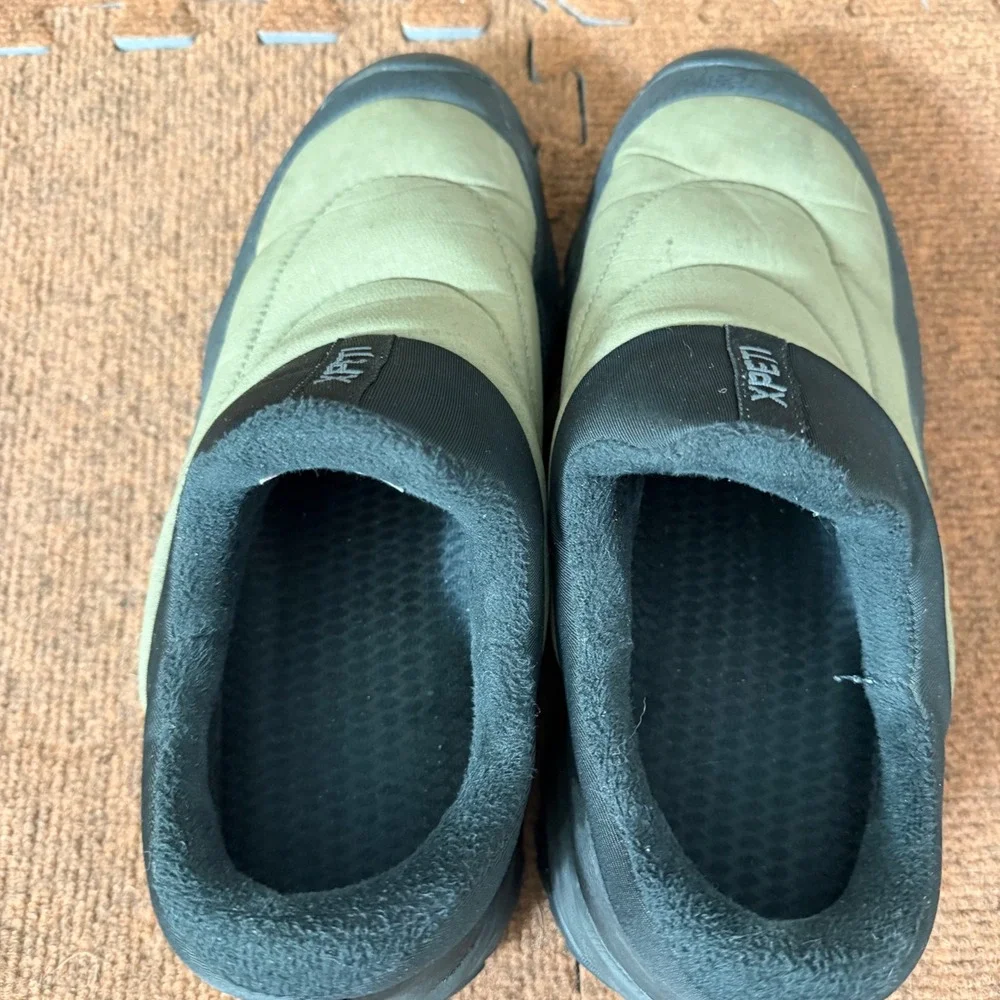 XPETI Mens Thermator Slip On Hiking Shoes Waterproof Insulated Olive Black sz 11